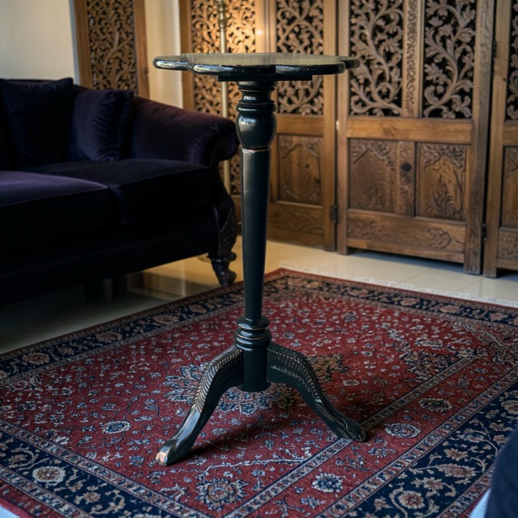 Elegante Plantentafel Zwart - 90 cm hoog, Ø 45 cm, Antiek en Kunst, Ophalen