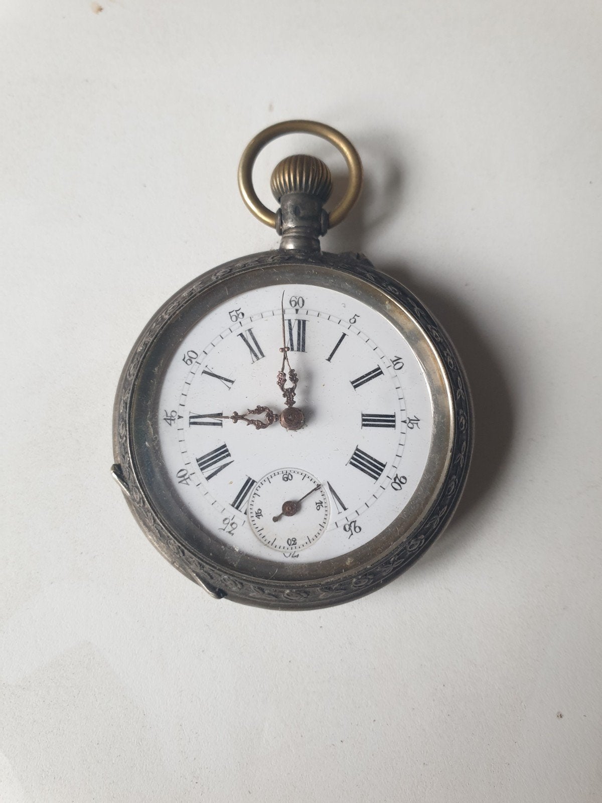Oud antiek zilveren zakhorloge   loopt goed, Sieraden, Tassen en Uiterlijk, Horloges | Antiek, Ophalen of Verzenden, Zilver, Overige merken