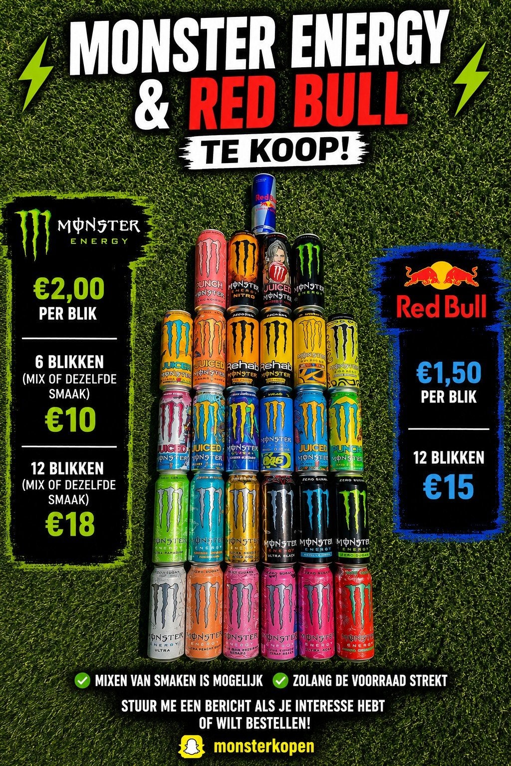 Monster & Redbull Te Koop 300+ op vooraad, Verzenden, Nieuw