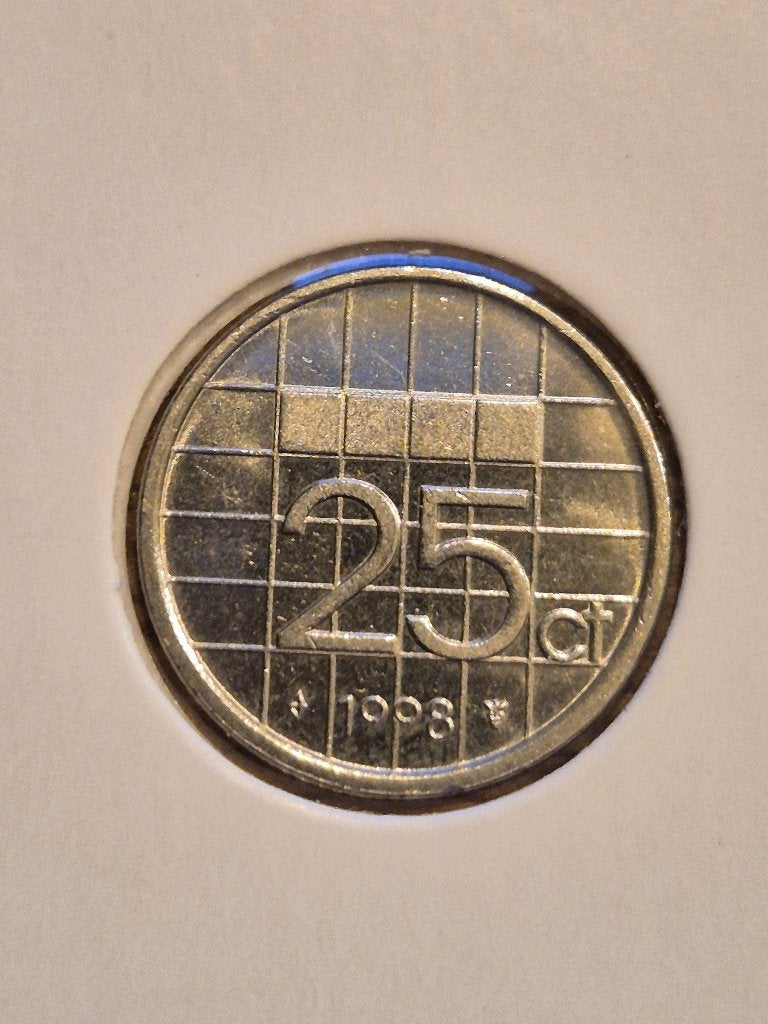Nederland - 25 Cent 1998, Postzegels en Munten, Munten | Nederland, Verzenden, Koningin Beatrix, 25 cent, Losse munt