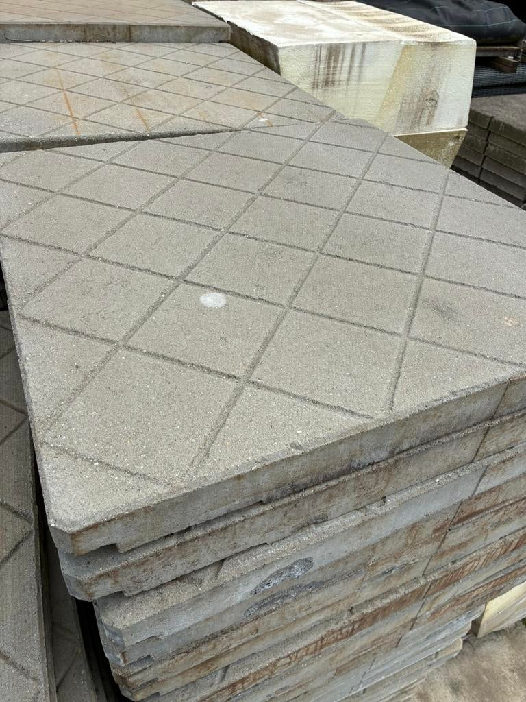 Betonplaat betonplaten 90x90x8cm grote partij, Ophalen, Gebruikt, Overige typen, 10 m² of meer