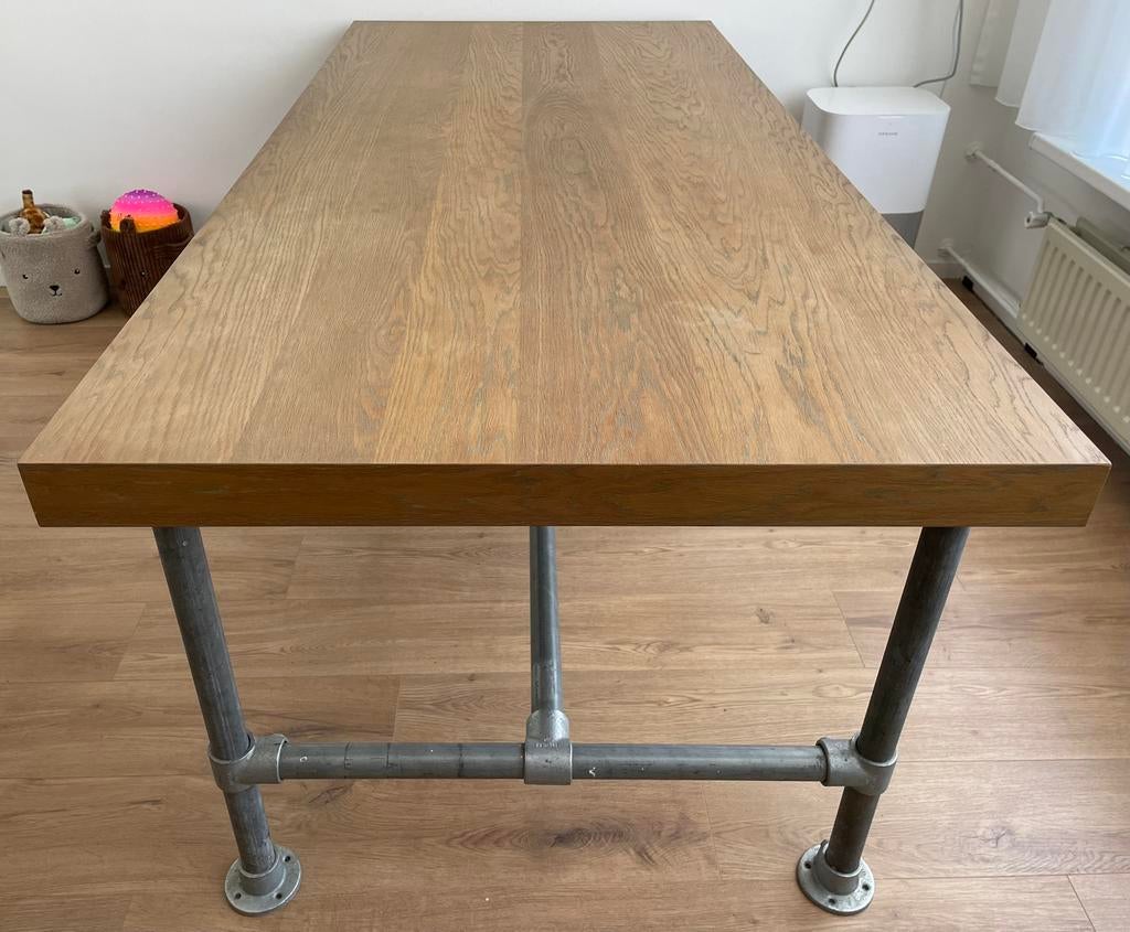 Stoere eettafel, Ophalen, Gebruikt, 200 cm of meer, 50 tot 100 cm
