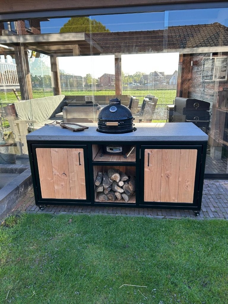 Buitenkeuken, buitengrillstation, big green egg tafel kamado, Ophalen, Nieuw, Houtskool