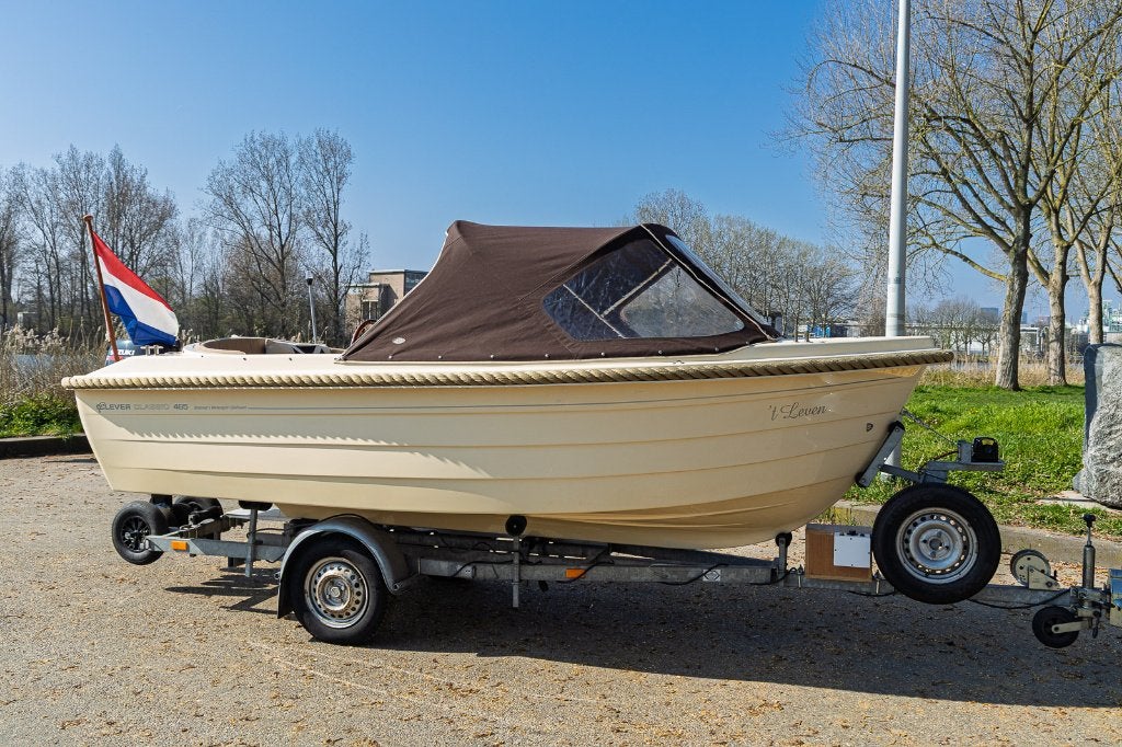 Sloep met trailer - compleet, netjes, 1e eig., Watersport en Boten, Sloepen, Zo goed als nieuw, Overige typen, Clever, Afdekzeil