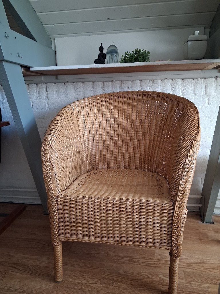 RIETEN FAUTEUIL, Huis en Inrichting, Fauteuils, Ophalen, Zo goed als nieuw, 50 tot 75 cm, Riet of Rotan
