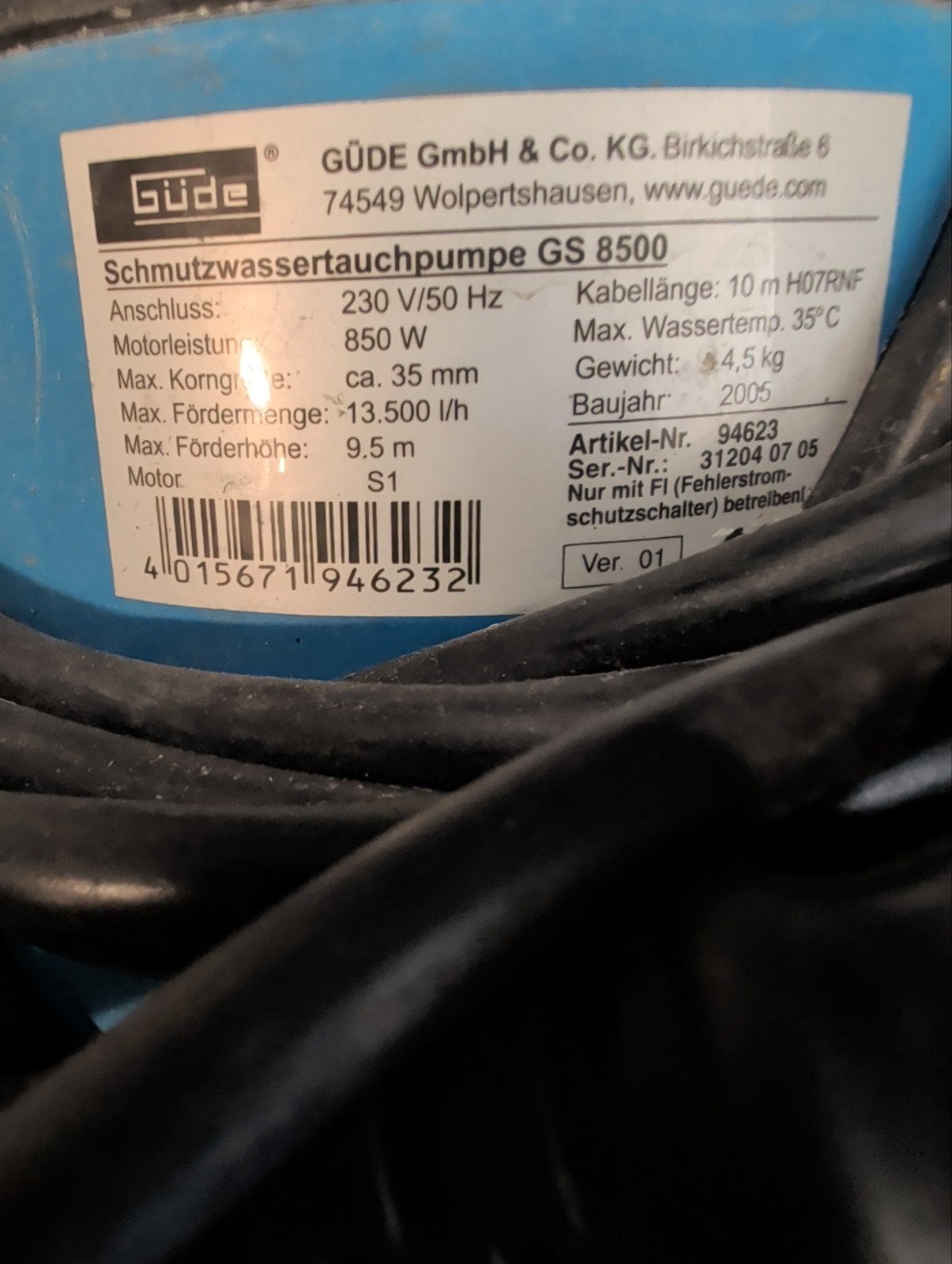 Güde Dompelpomp GS 8500 met vlotter, Tuin en Terras, Ophalen of Verzenden