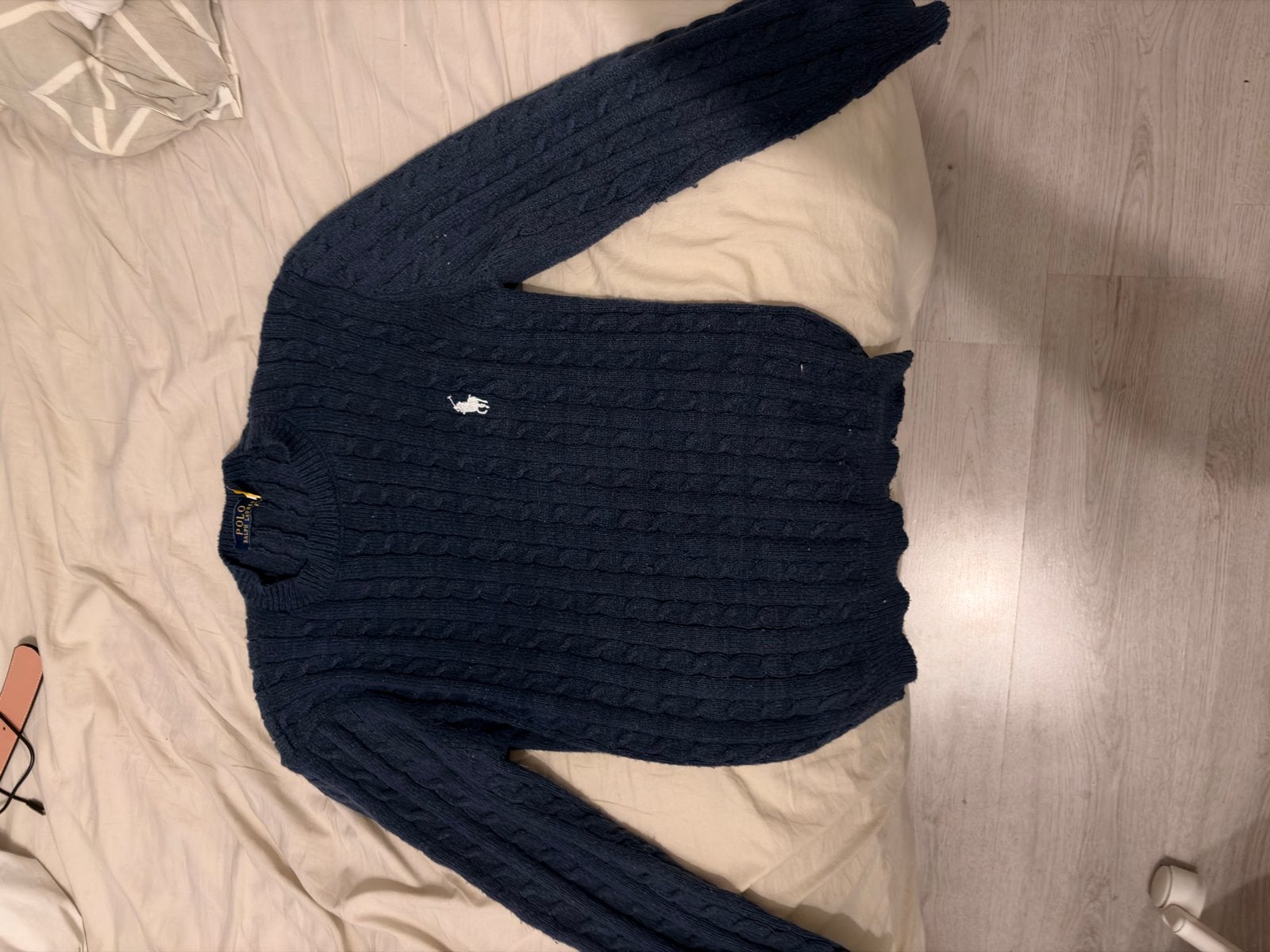 Ralph Lauren marineblauwe trui - Maat L, Kleding | Heren, Ophalen of Verzenden, Gedragen, Maat 52/54 (L), Blauw
