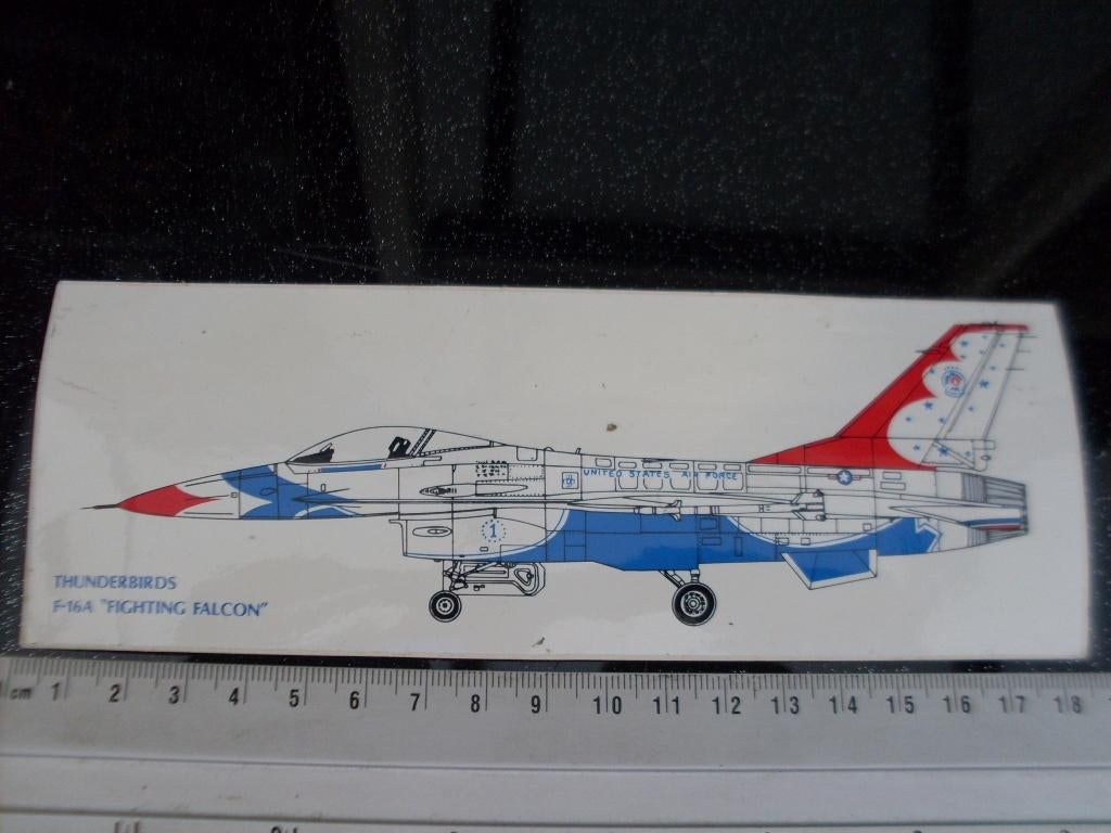 sticker thunderbirds F16A fighting falcon usa force army, Verzenden, Zo goed als nieuw, Bedrijf of Vereniging