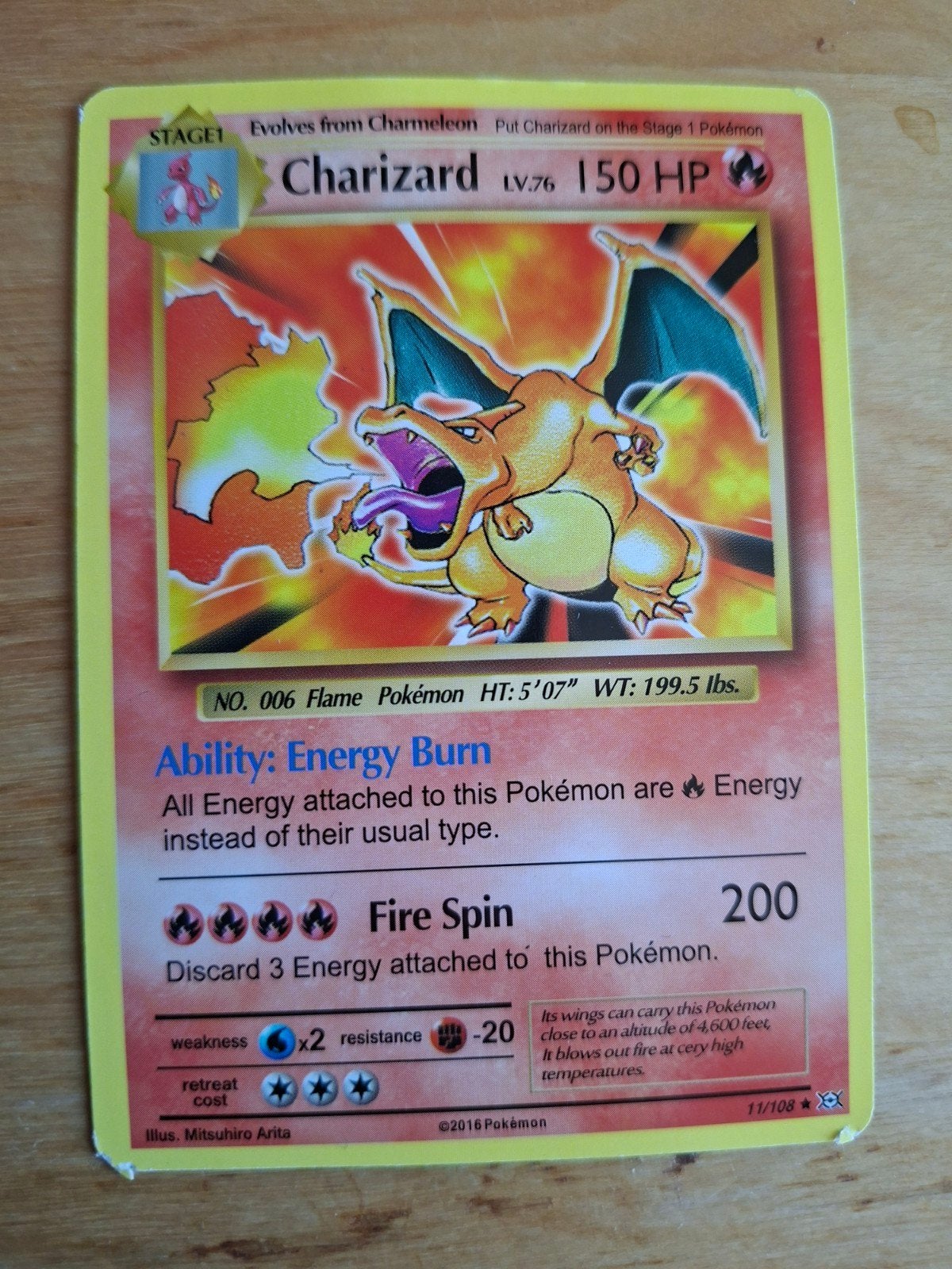 Charizard Pokémon Kaart, Hobby en Vrije tijd, Verzamelkaartspellen | Pokémon, Ophalen of Verzenden, Gebruikt, Losse kaart