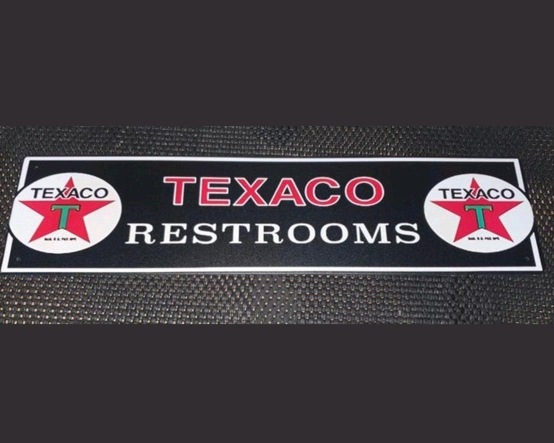 Texaco Restrooms Wandbord, Verzamelen, Ophalen of Verzenden, Nieuw, Reclamebord