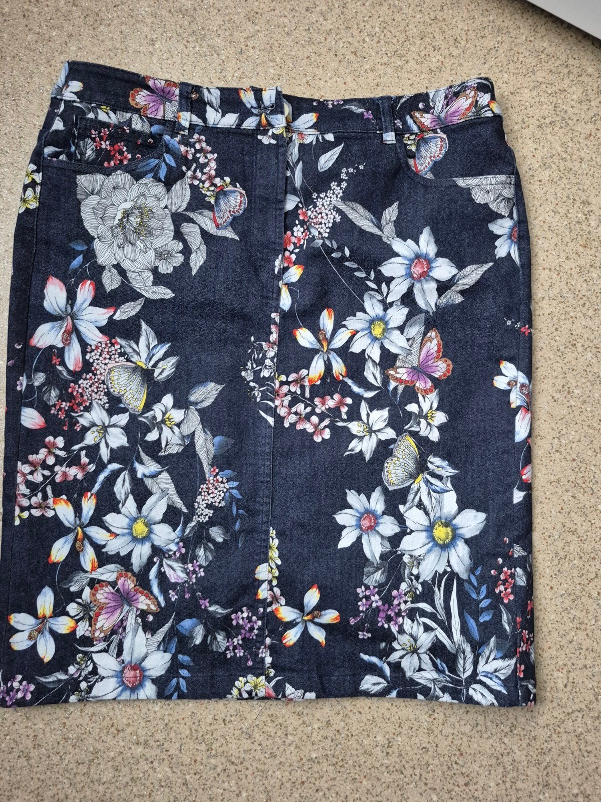 Peter Hahn bloemenprint rok - Maat, Blauw, Maat 46/48 (XL) of groter, Ophalen of Verzenden, Zo goed als nieuw