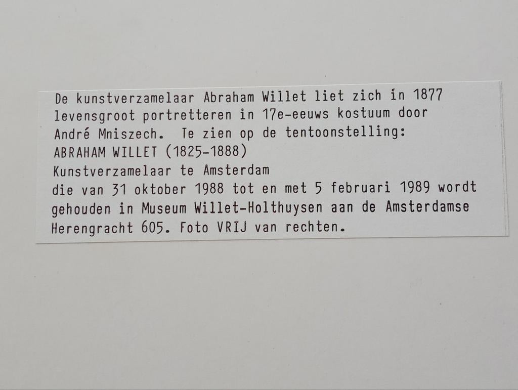 Foto Abraham Willet (Museum Willet Holthuysen), Ophalen of Verzenden