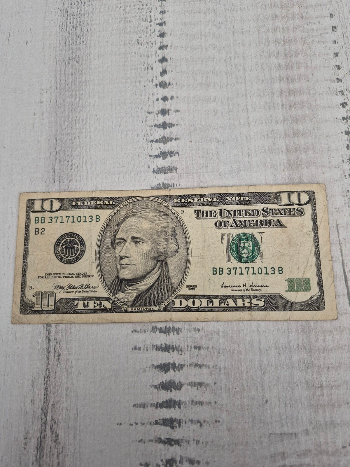 Amerikaans biljet van 10 dollar (gebruikt), Postzegels en Munten, Bankbiljetten | Amerika, Ophalen of Verzenden, Noord-Amerika