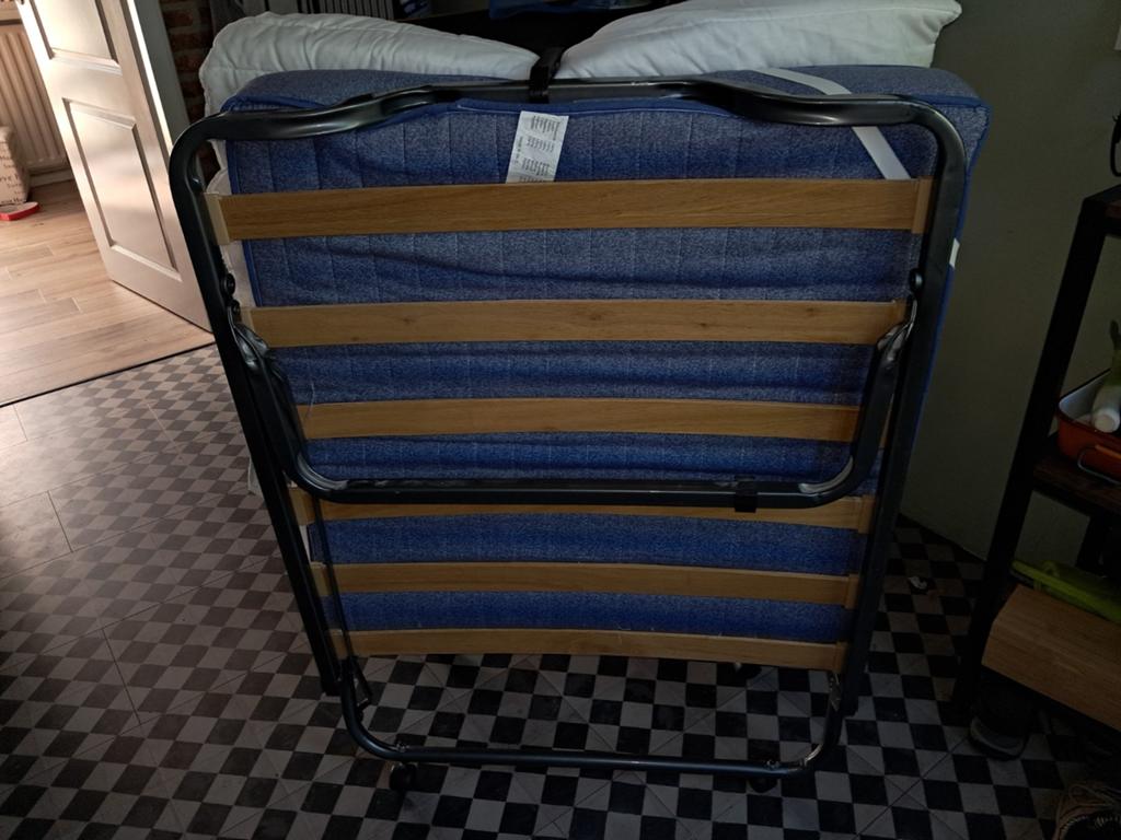 Opklapbed, Eenpersoons, Zo goed als nieuw, 80 cm, Metaal