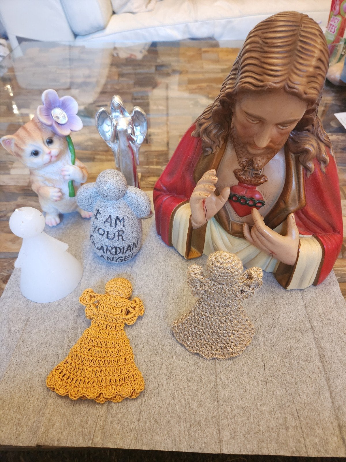 Jezus beeld met Heilig Hart en diverse engelen, Ophalen of Verzenden
