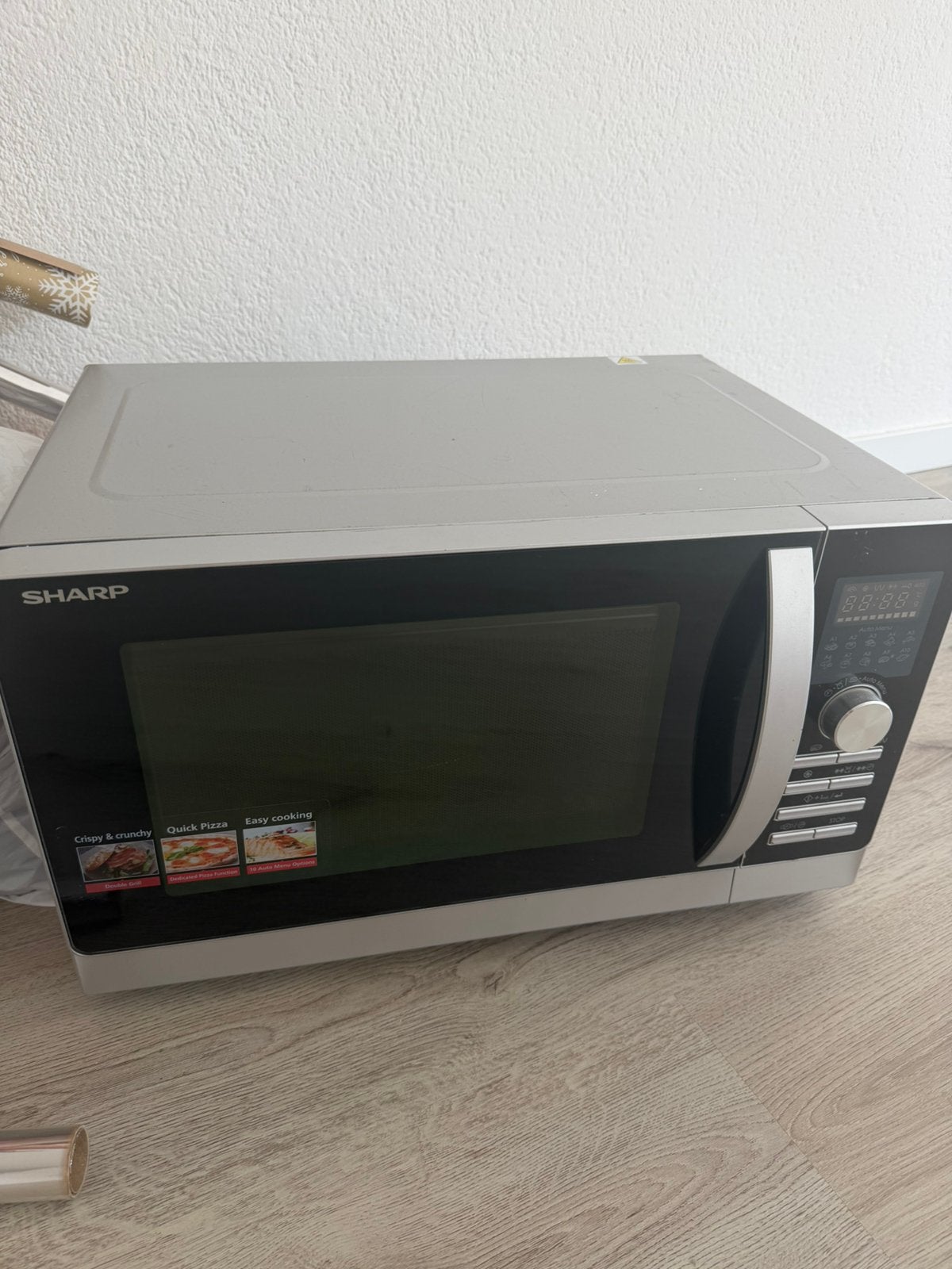 Sharp R843INW Combimagnetron 25L Grill & Hetelucht, Ophalen, Zo goed als nieuw, Grill, Draaiplateau