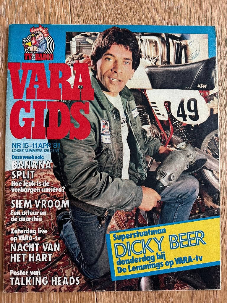 VARA Gids 11-4-1981, superstuntman Dicky Beer, Talking Heads, Ophalen of Verzenden, Gelezen, Muziek, Film of Tv