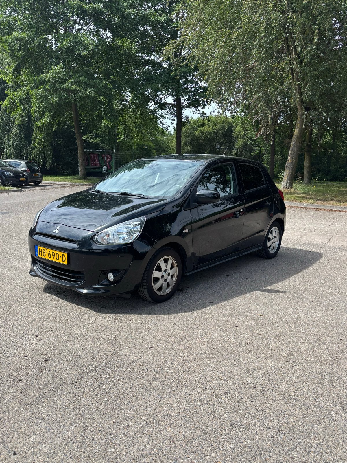 Mitsubishi Space Star 1.0 MPI 52KW 2015 Zwart, Auto's, Voorwielaandrijving, Zwart, Origineel Nederlands, Handgeschakeld