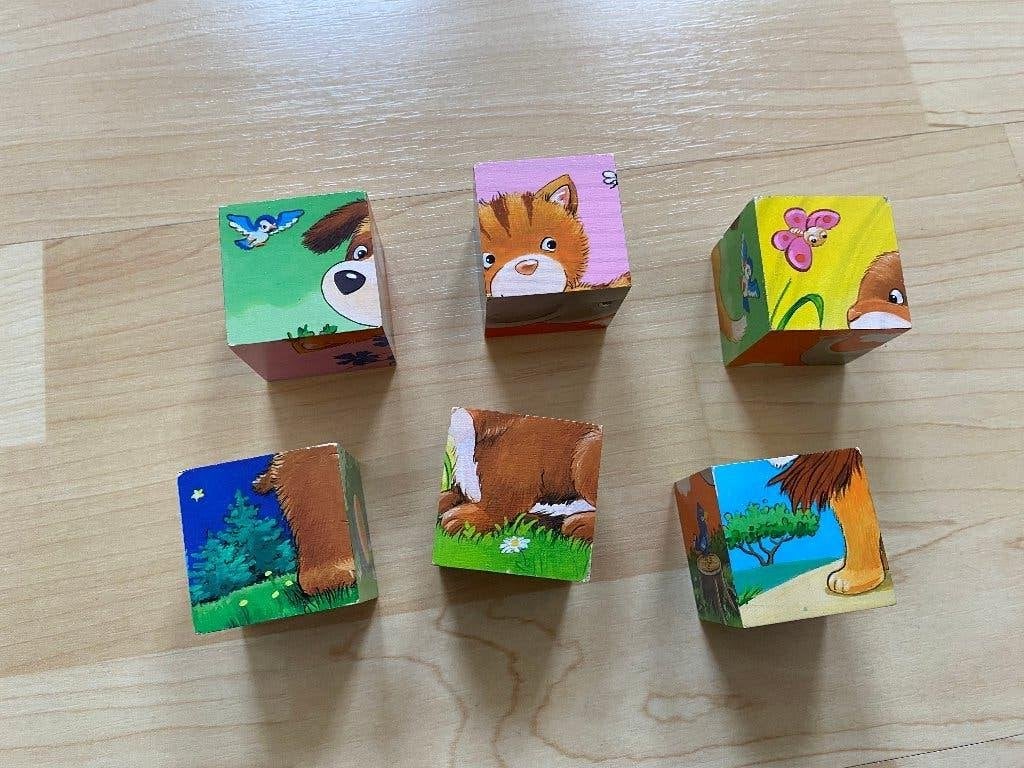 Houten blokpuzzel, Ophalen of Verzenden, Gebruikt