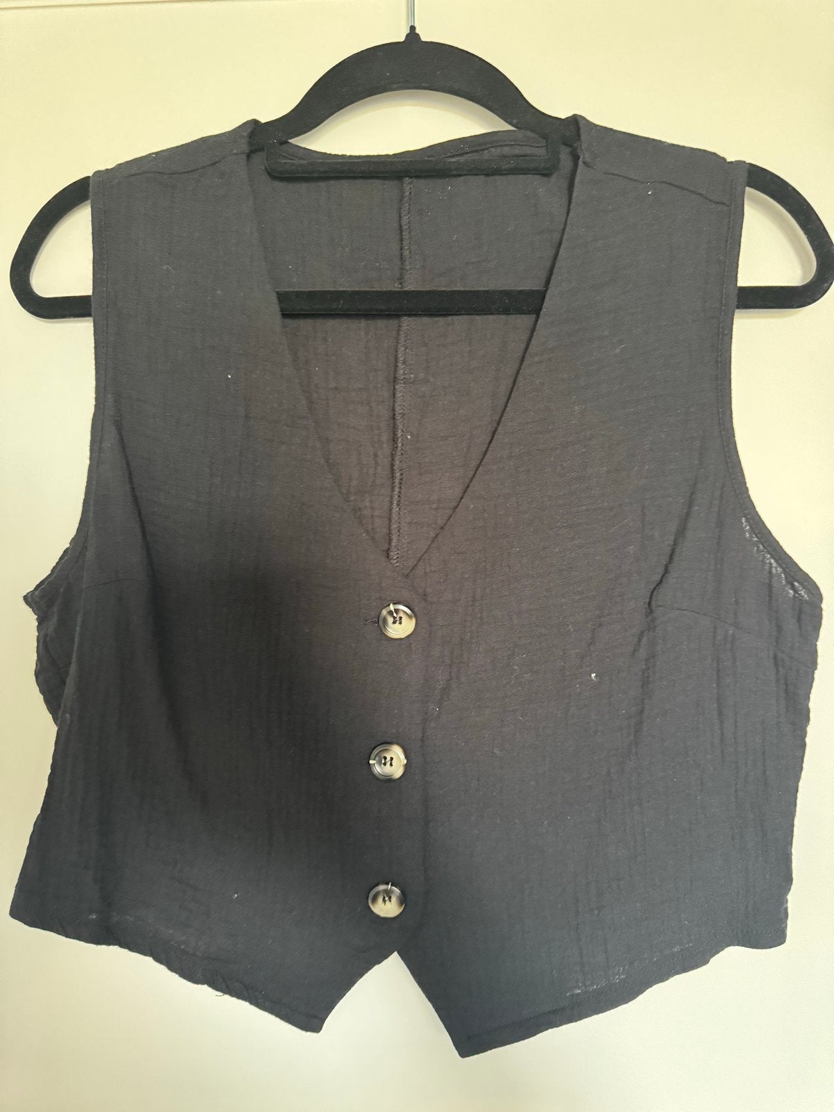 Zwart mouwloos vestje met knopen, Kleding | Dames, Overige Dameskleding, Ophalen, Nieuw
