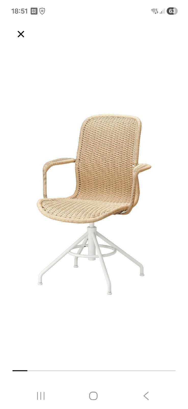 Stigbygel bureaustoel Ikea, Ophalen, Zo goed als nieuw, Beige, Bureaustoel