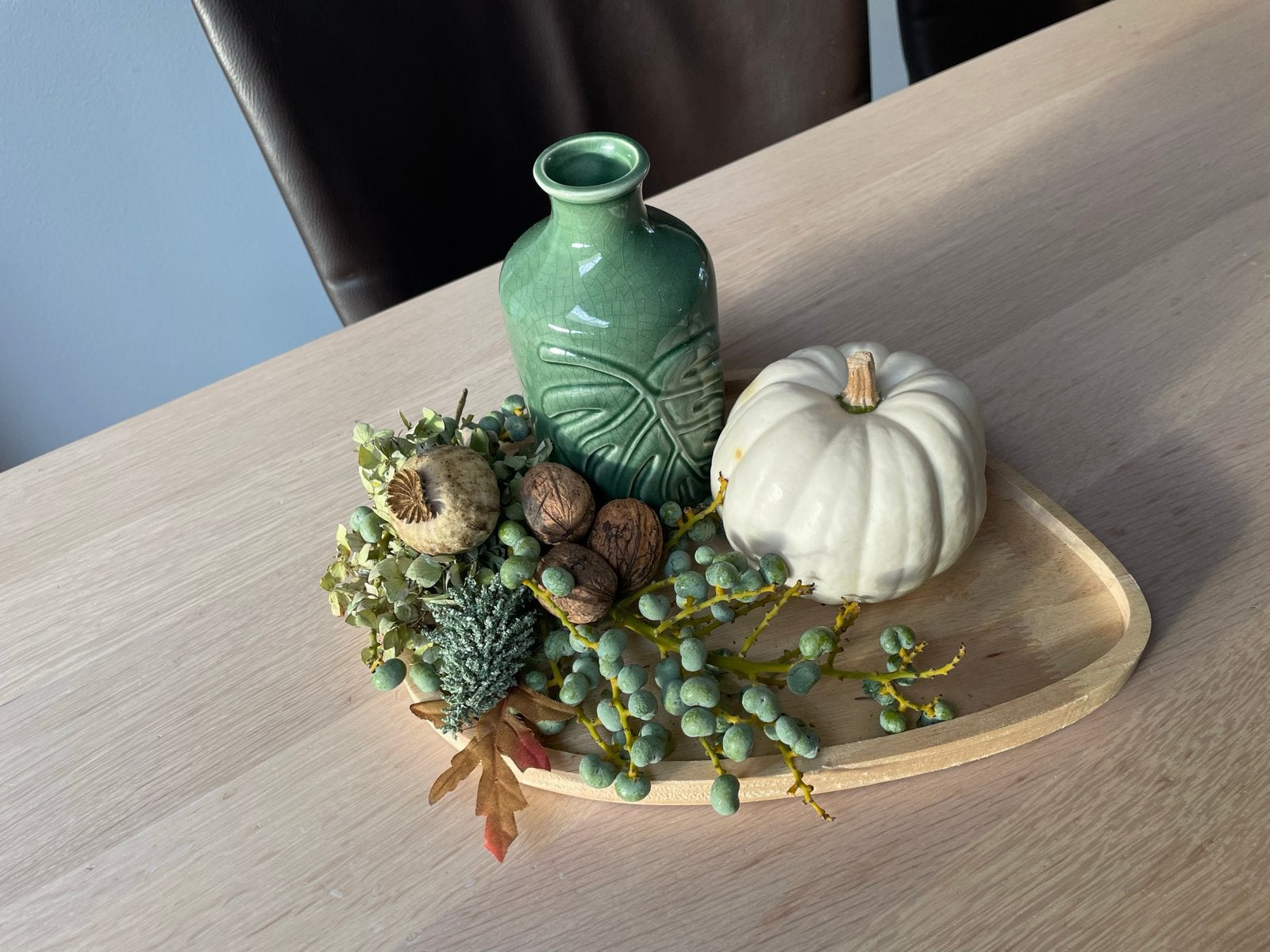 Sfeervol Herfst Arrangement - Decoratie voor Thuis, Huis en Inrichting, Groen, Hout, Ophalen of Verzenden, Landelijk