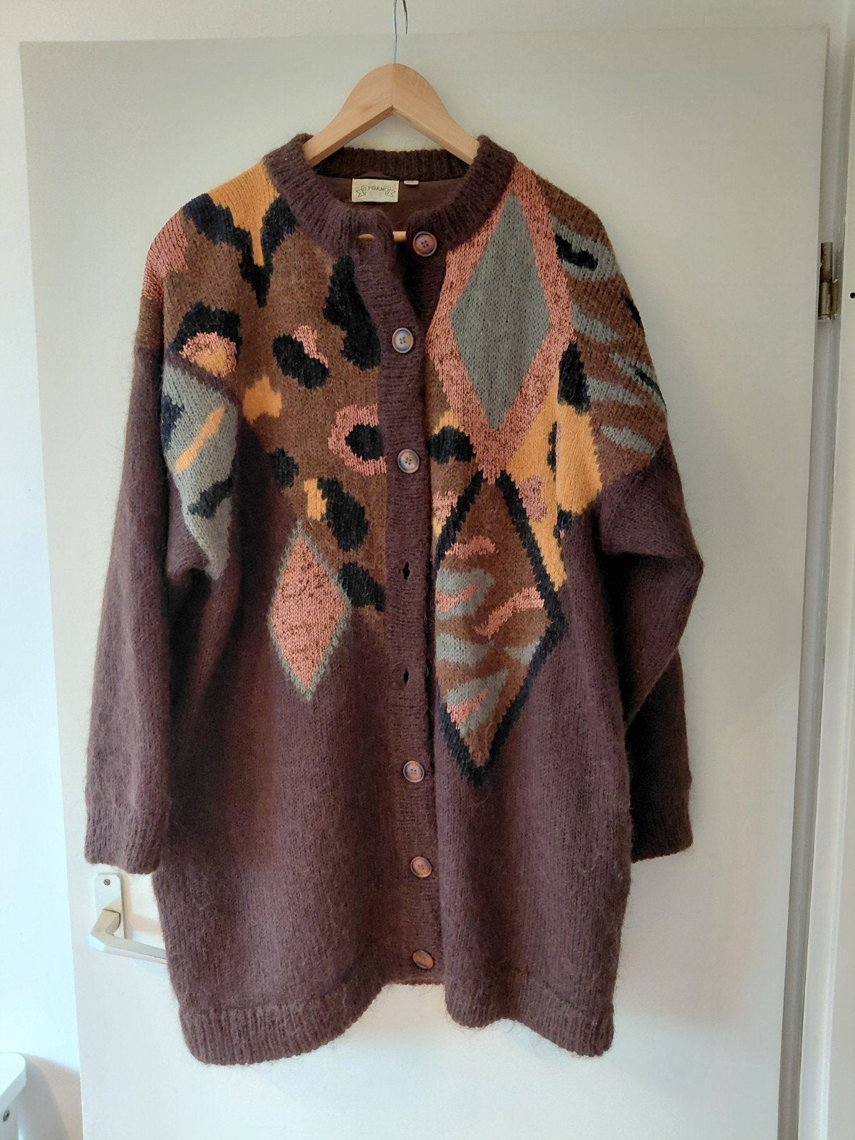 uniek prachtig gebreid vintage vest/ jasje xl, Ophalen of Verzenden, Zo goed als nieuw, Maat 46/48 (XL) of groter, Bruin