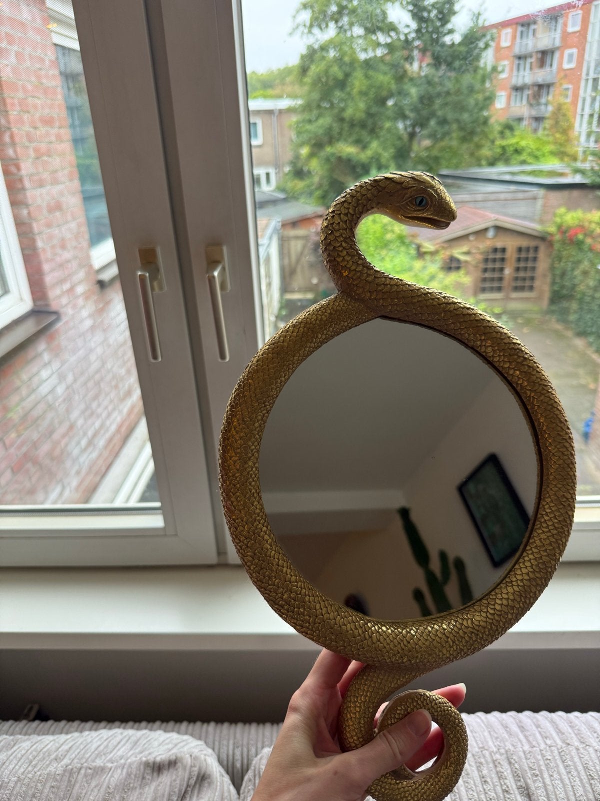 Gouden slangenspiegel van &k Amsterdam, Ophalen of Verzenden, Overige vormen, Minder dan 50 cm, Minder dan 100 cm