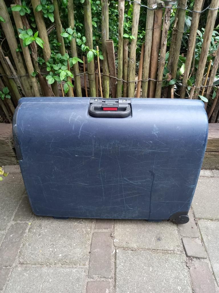 Grote blauwe hardcase Samsonite koffer, Ophalen, Gebruikt, Hard kunststof, 70 cm of meer