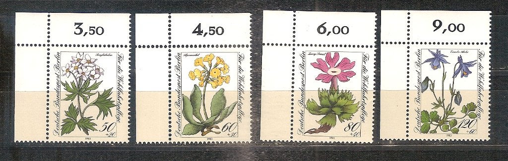 Berlin 703-706 postfris hoekzegels e.a. hoekzegels Berlin, Ophalen of Verzenden, BRD, Postfris