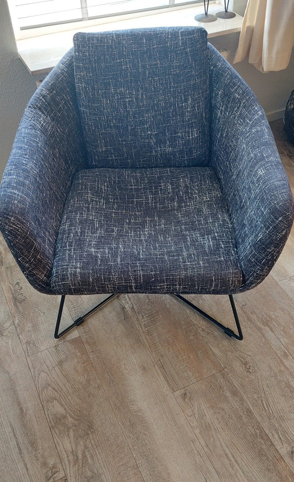Leuke fauteuil/ stoel - grijs gemêleerd, Ophalen, Gebruikt, Minder dan 75 cm, Stof