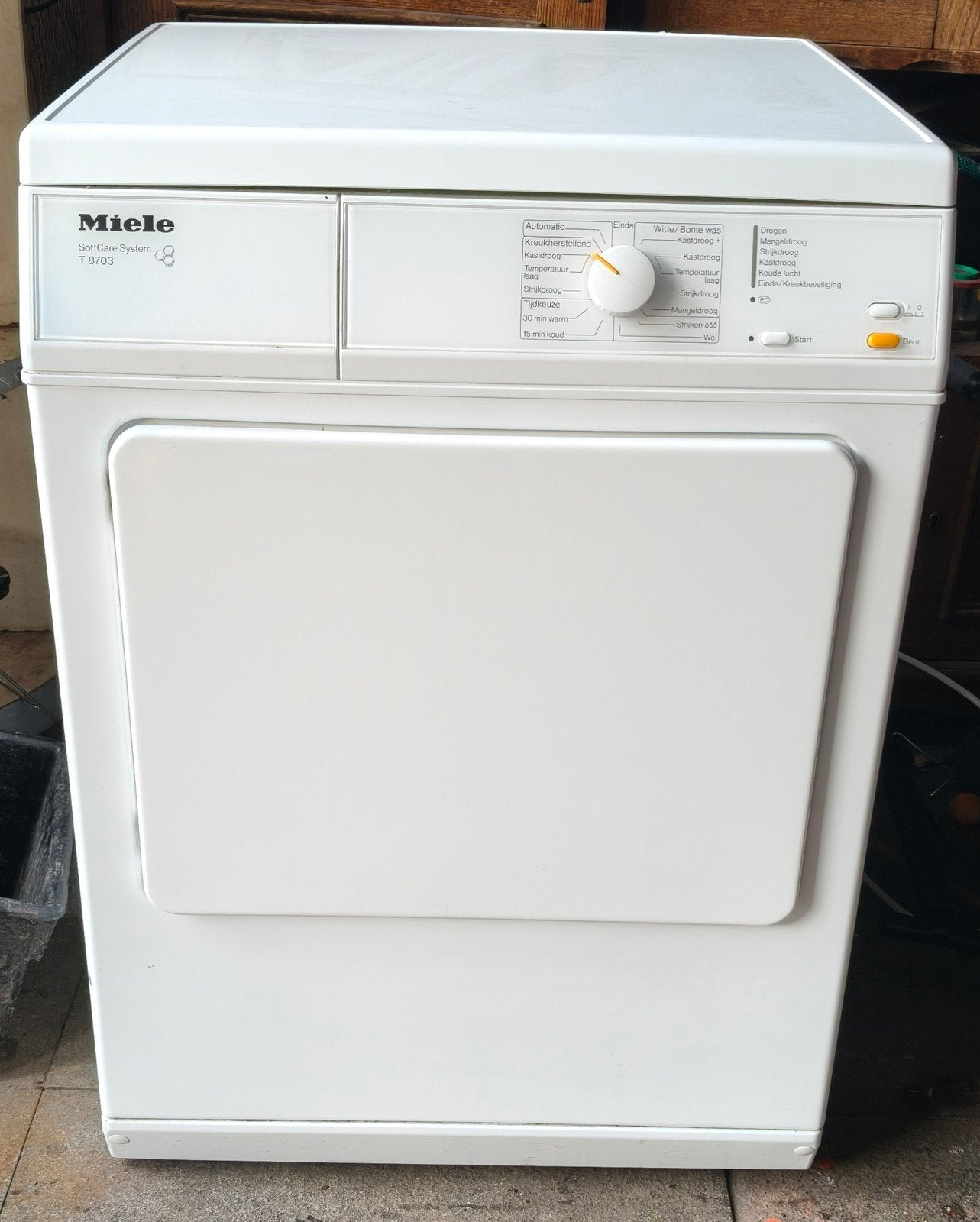 Miele SoftCare System T8703 Droger - Goed Werkend, Ophalen, 6 tot 8 kg, Gebruikt, Luchtafvoer