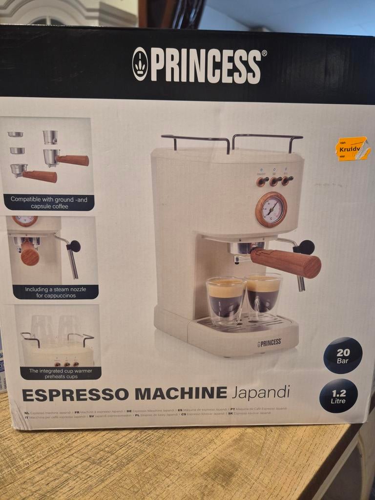 Princess Espressomachine Japandi - Nieuw in doos, Ophalen of Verzenden