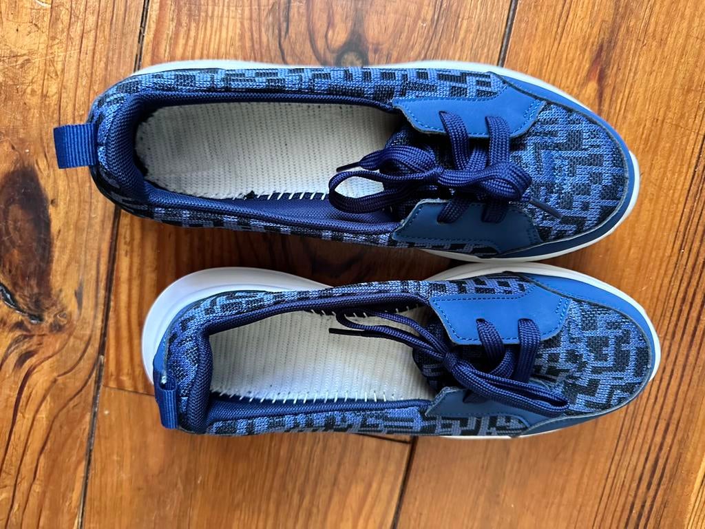 Blauwe ballerina's in sneakermodel - Maat 38, Verzenden, Zo goed als nieuw, Blauw, Sneakers of Gympen