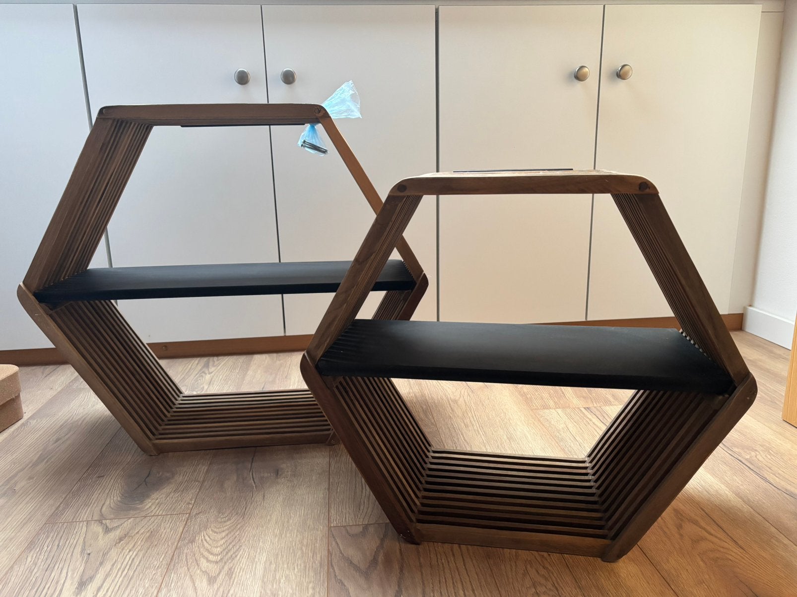 Set hexagon/honinggraat wandschapjes, Ophalen, Zo goed als nieuw