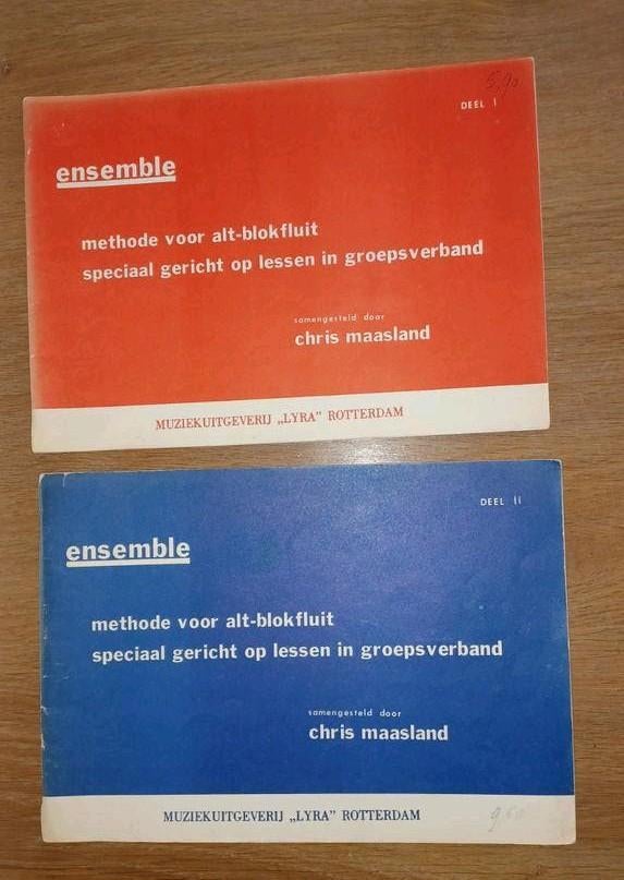 Ensemble deel 1 en 2 - Chris Maasland, Ophalen of Verzenden, Les of Cursus, Klassiek, Blokfluit