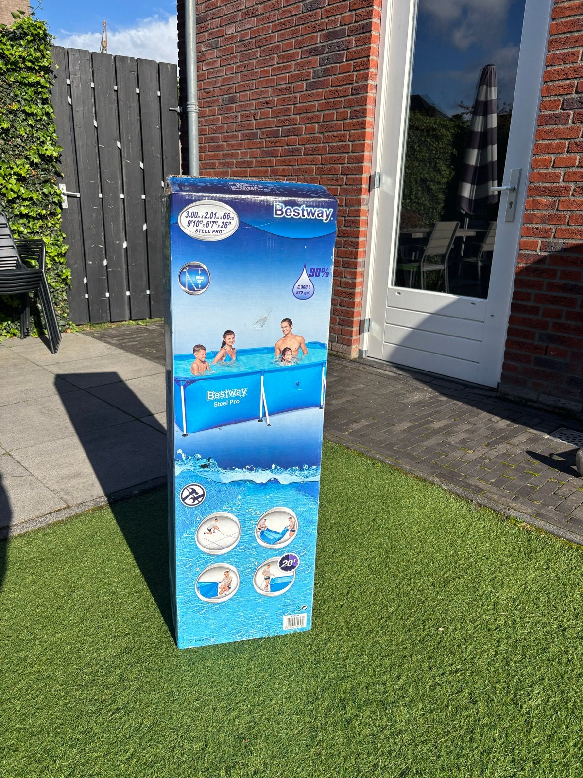 Bestway Steel Pro Frame Zwembad met filter, Tuin en Terras, Ophalen, 200 tot 300 cm, 80 tot 120 cm, Nieuw