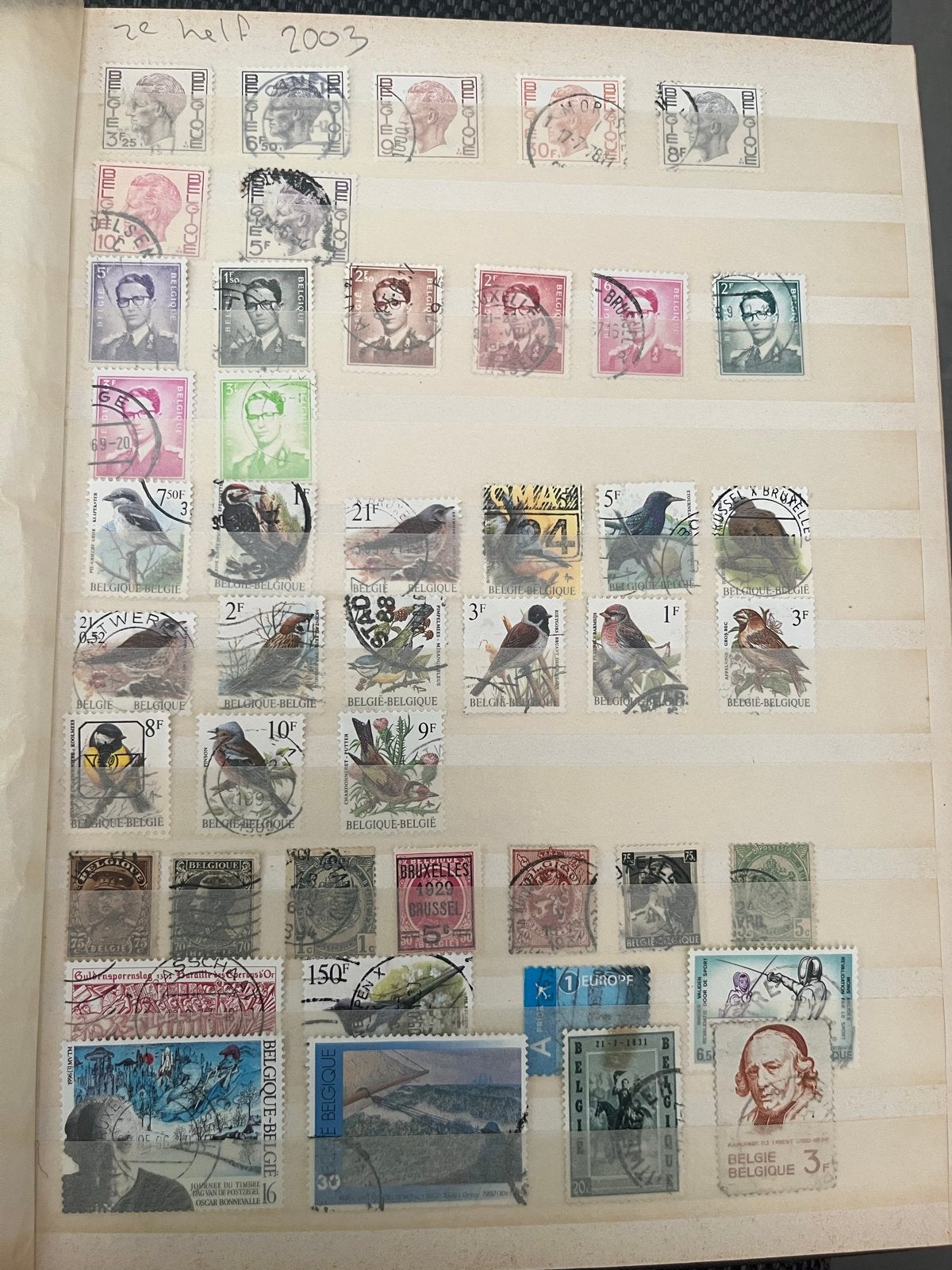 Grote set gestempelde Belgische postzegels (ca. 142 stuks), Met stempel, Frankeerzegel, Ophalen of Verzenden, Gestempeld