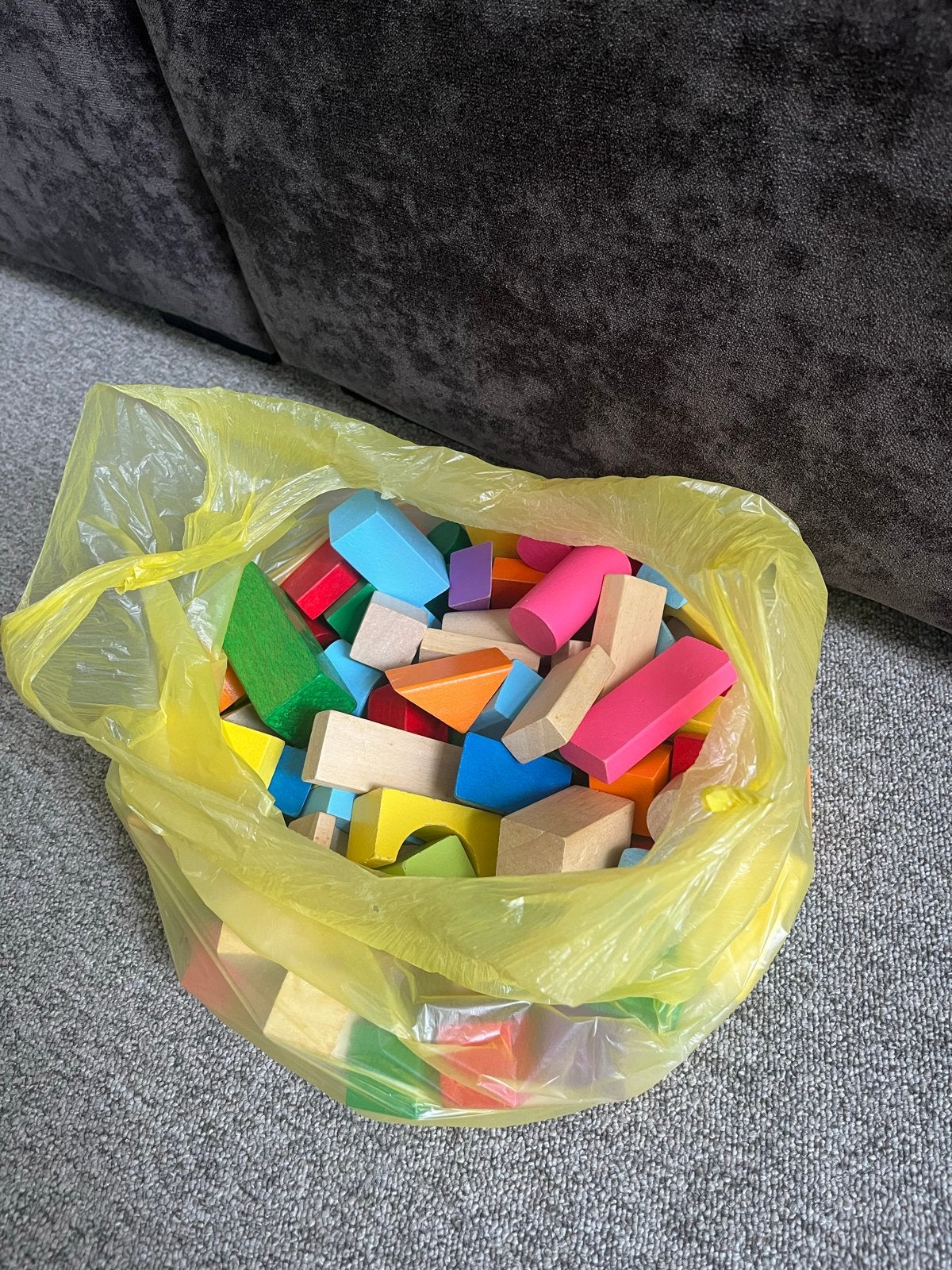 zak met diverse houten blokken, Ophalen of Verzenden, Gebruikt, Overige merken
