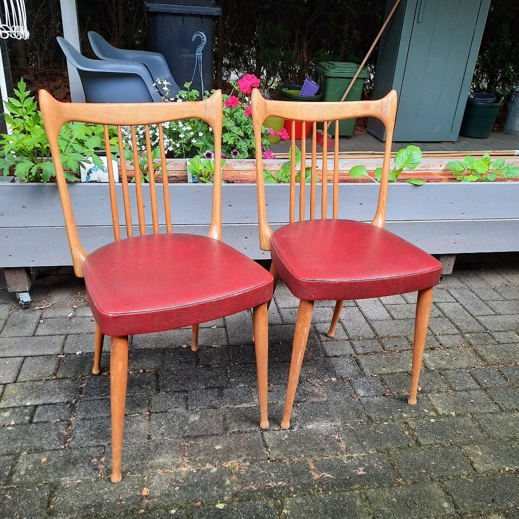 2 vintage stoelen jaren 60 meubelfabriek Stevens Nederland, Ophalen, Gebruikt, Twee, Overige kleuren