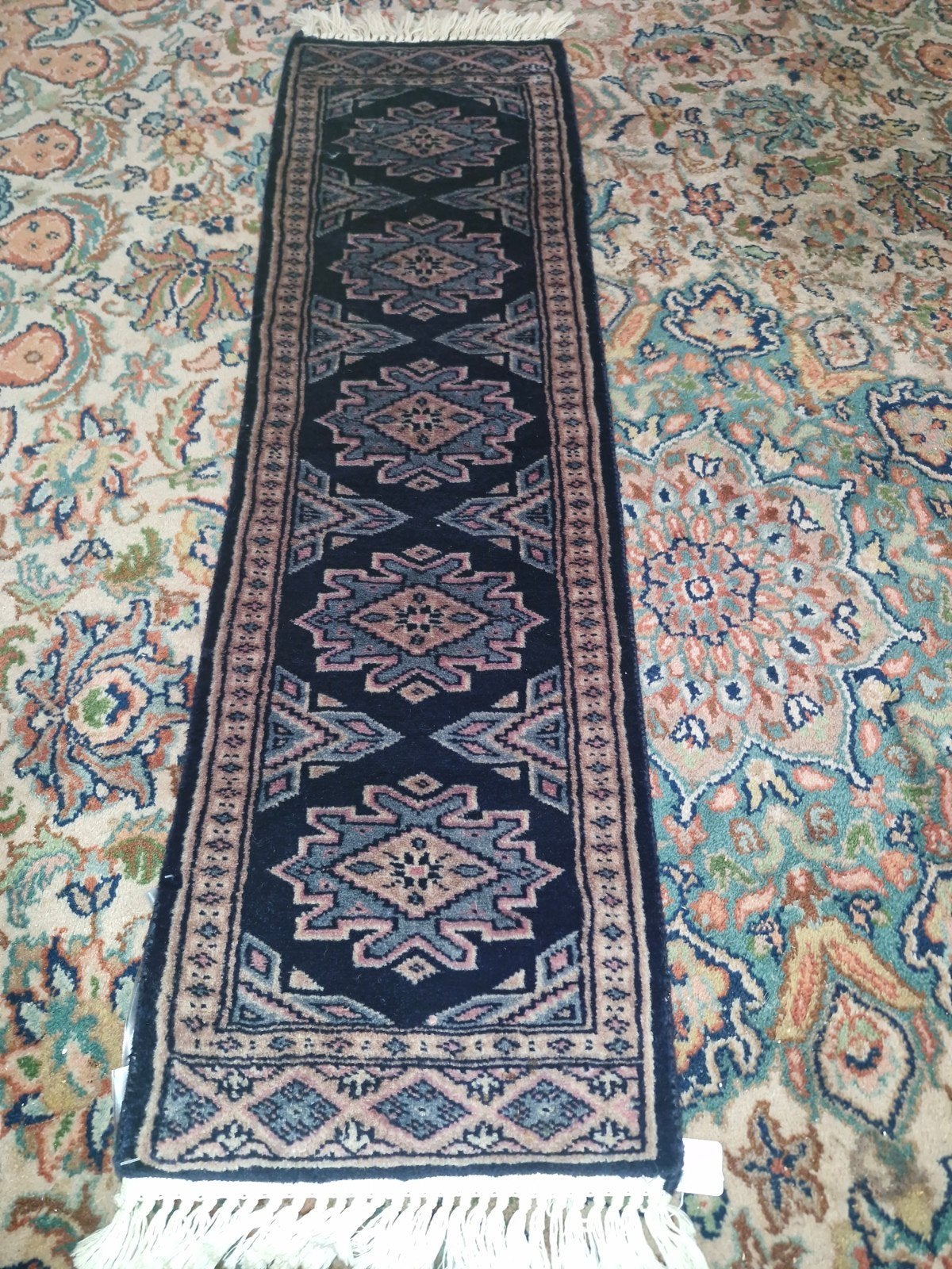 Prachtige Perzische handgeknoopte loper 106 x 30 cm, Ophalen, Zo goed als nieuw
