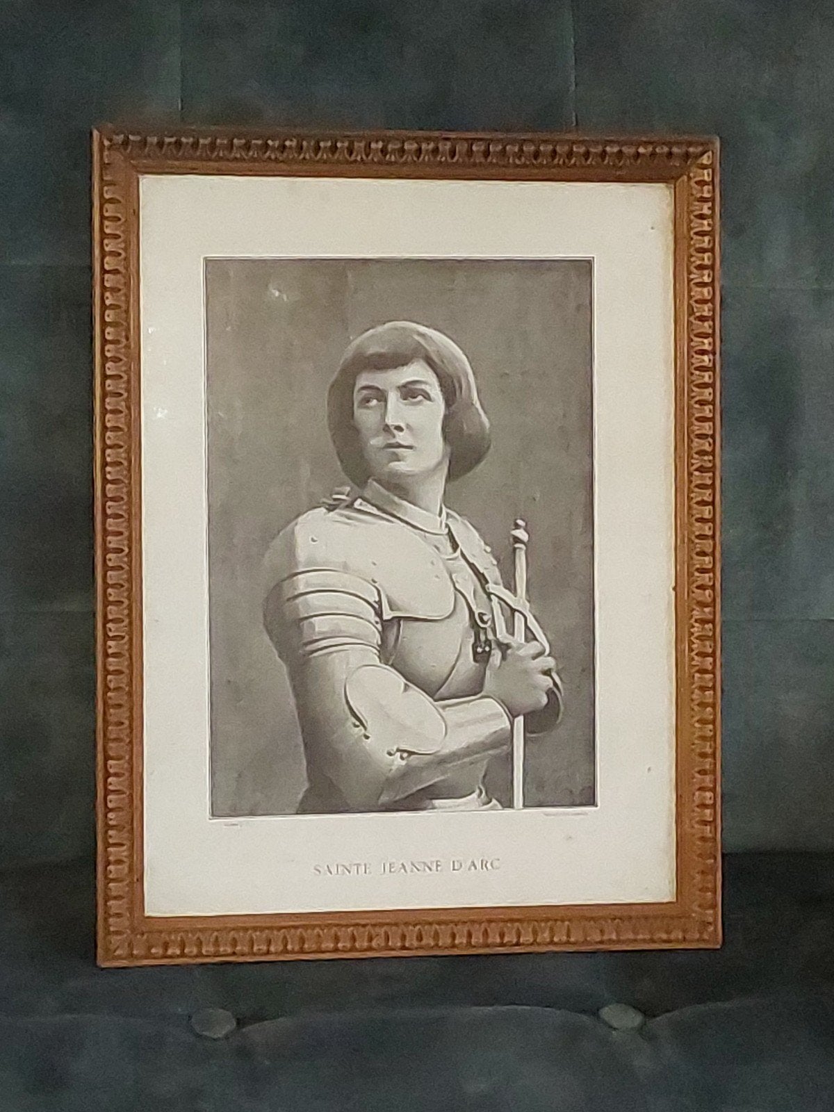 Antieke ingelijste prent van Sainte Jeanne d'Arc, Antiek en Kunst, Ophalen of Verzenden