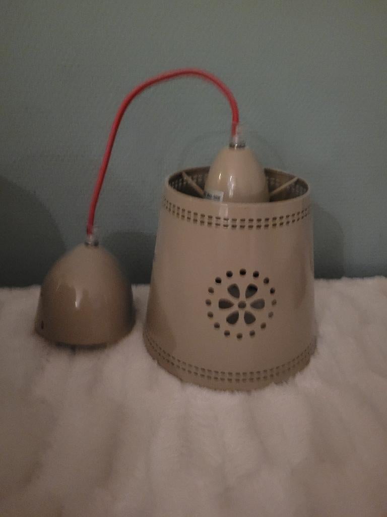 Hang lamp lief bloem grijs taupe meiden kamer, Ophalen, Zo goed als nieuw, Metaal, Minder dan 50 cm