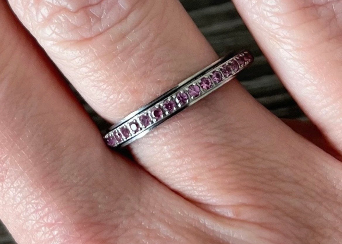 Luminora Fidget Ring 17mm - Anti-stress ring met steentjes, IJzer of Staal, Ophalen of Verzenden, Zo goed als nieuw, 17 tot 18