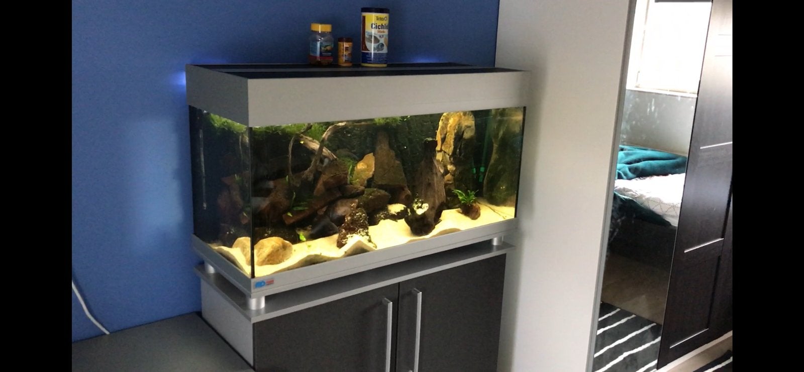 Aquarium + kast Eheim MP 100x40x45cm ca.160L, Ophalen, Gebruikt, Leeg aquarium