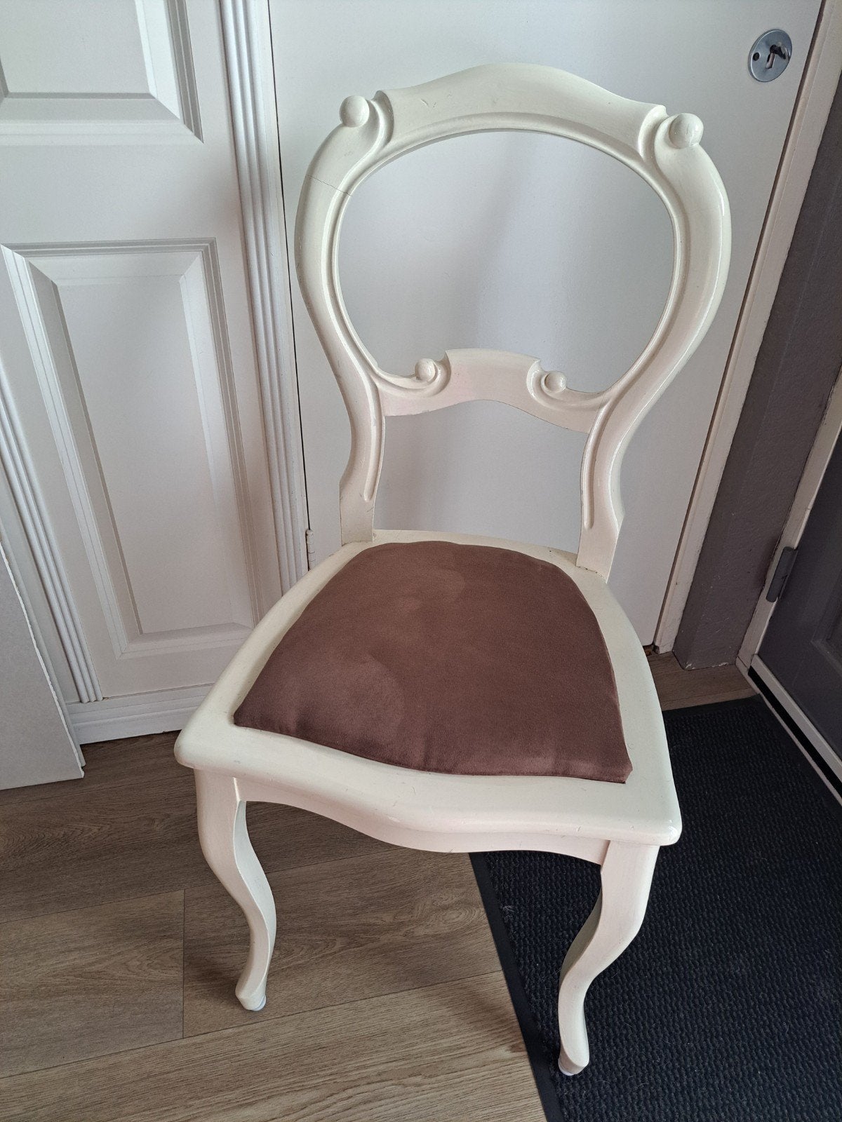 Antieke Biedermeier stoel nieuwe zitting shabby chic brocant, Ophalen