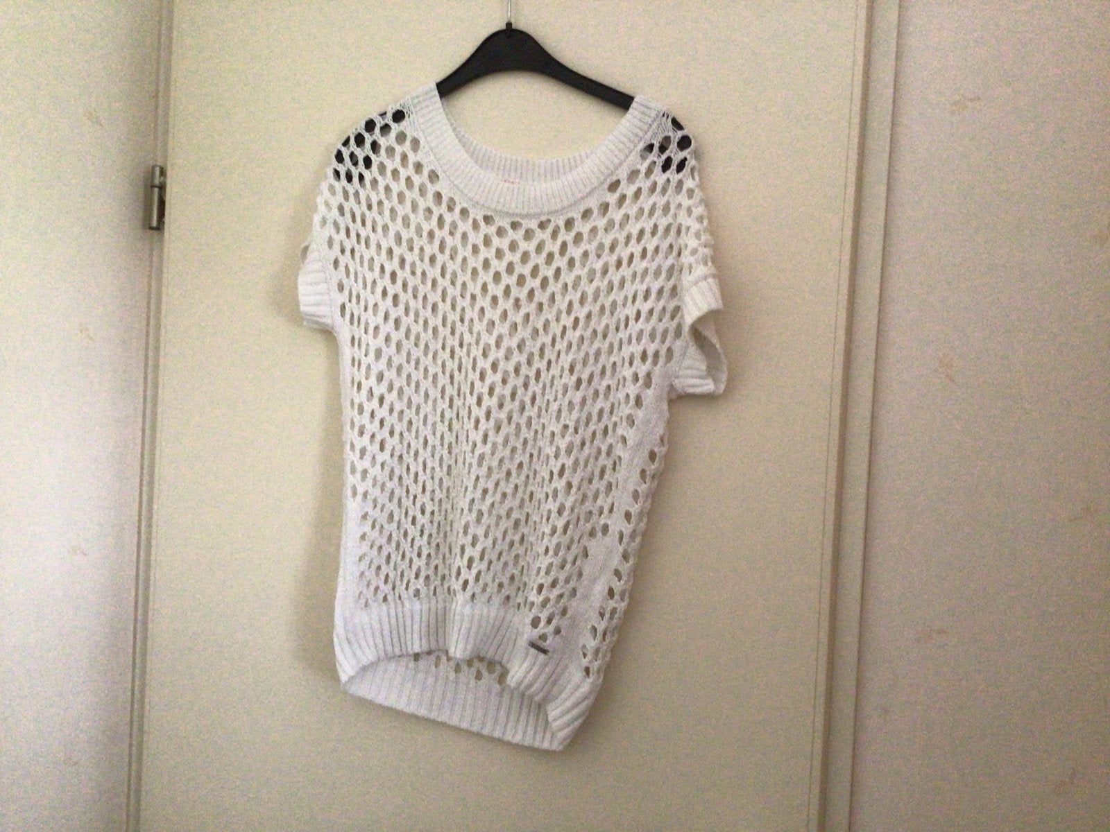 Esprit Witte Gebreide Trui met Open Werk M, Ophalen of Verzenden, Zo goed als nieuw, Maat 38/40 (M), Wit