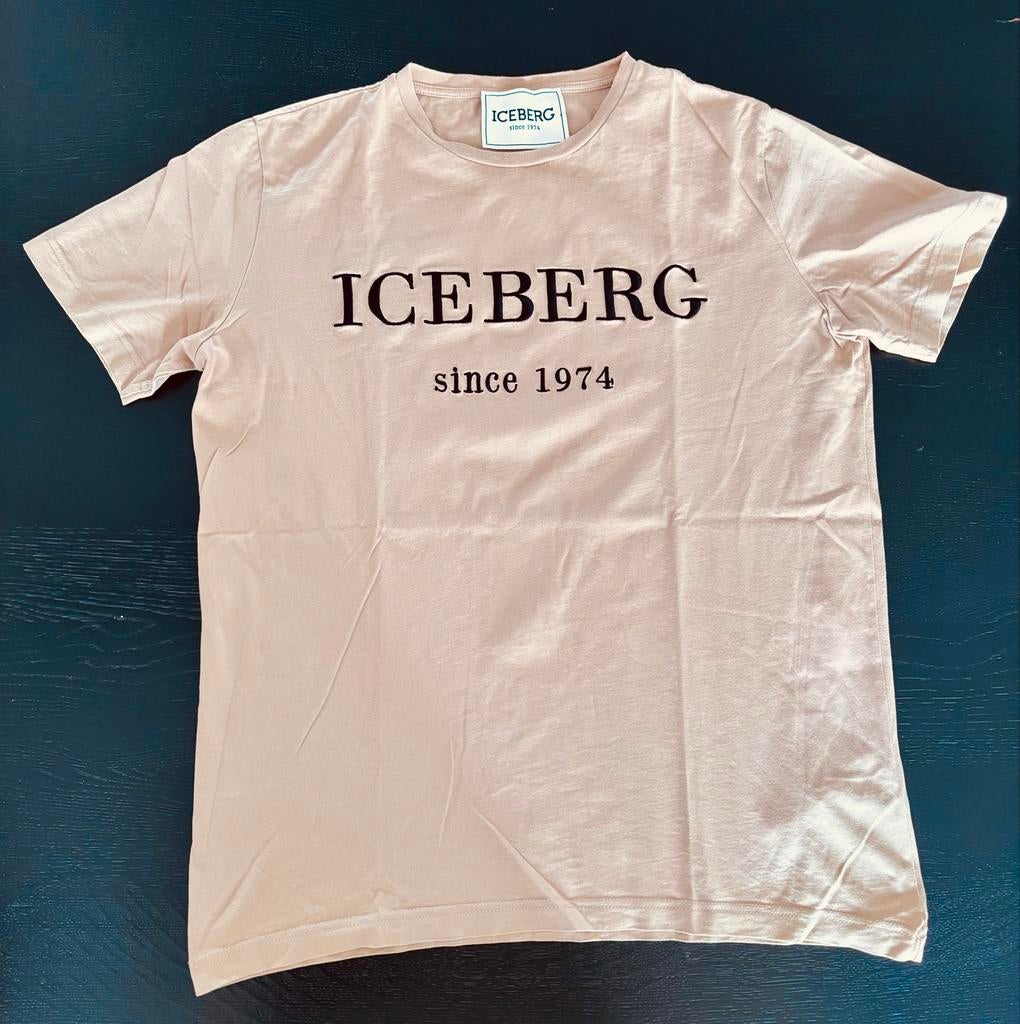 Iceberg T-shirt Maat M, Kleding | Heren, T-shirts, Zo goed als nieuw, Maat 48/50 (M), Beige, Ophalen of Verzenden
