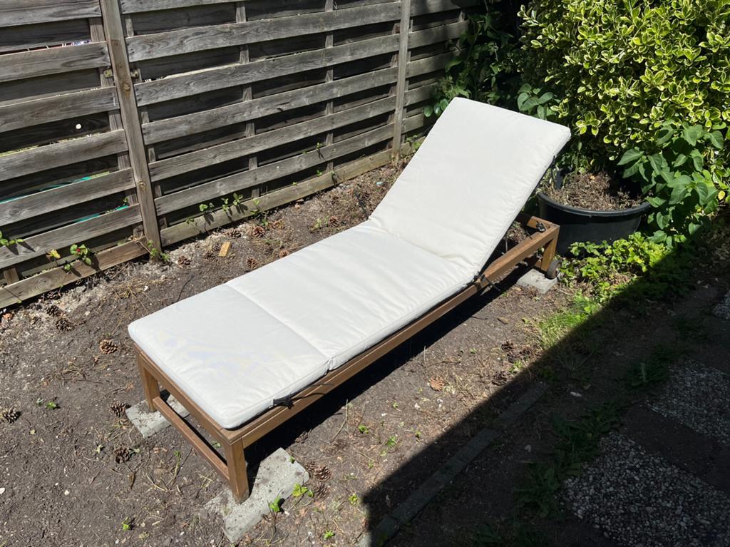 Ligbed IKEA Nämmarö beige en hout, Ophalen, Zo goed als nieuw, Hout