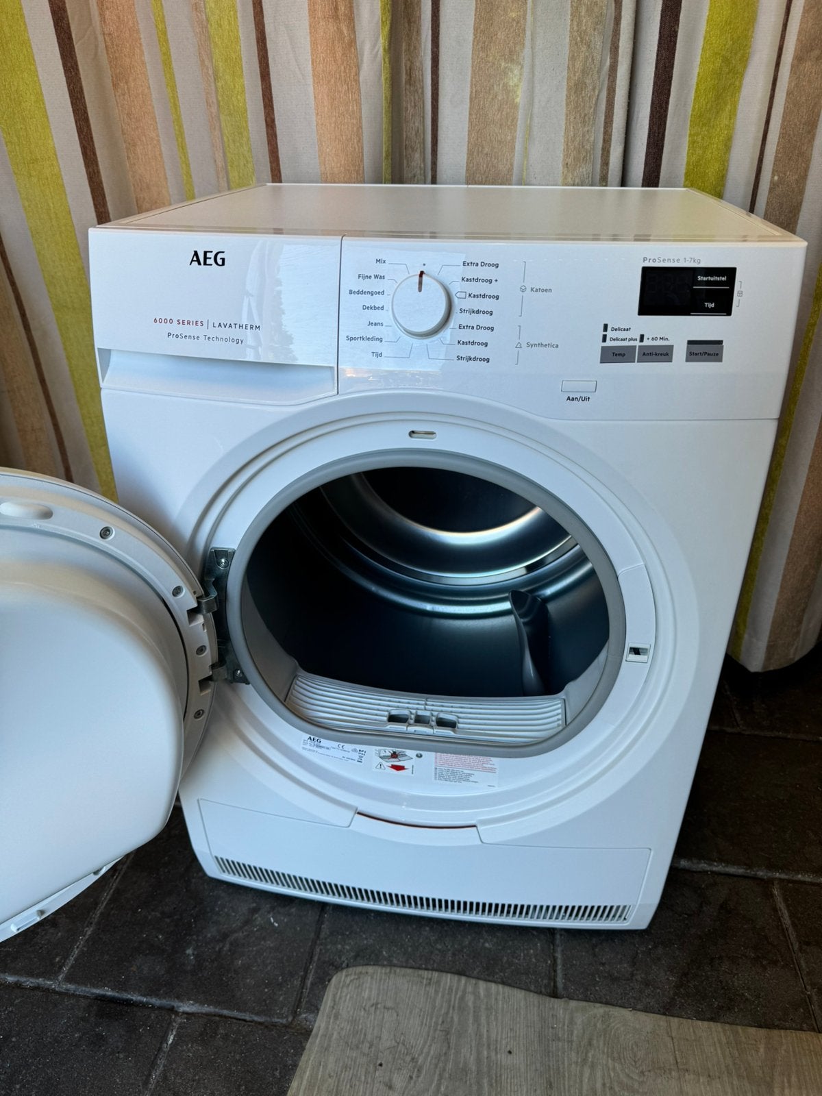 7KG Droger AEG | Werkt Goed | Draaiend te Zien | Schoon, Ophalen, 6 tot 8 kg, Gebruikt, Minder dan 85 cm